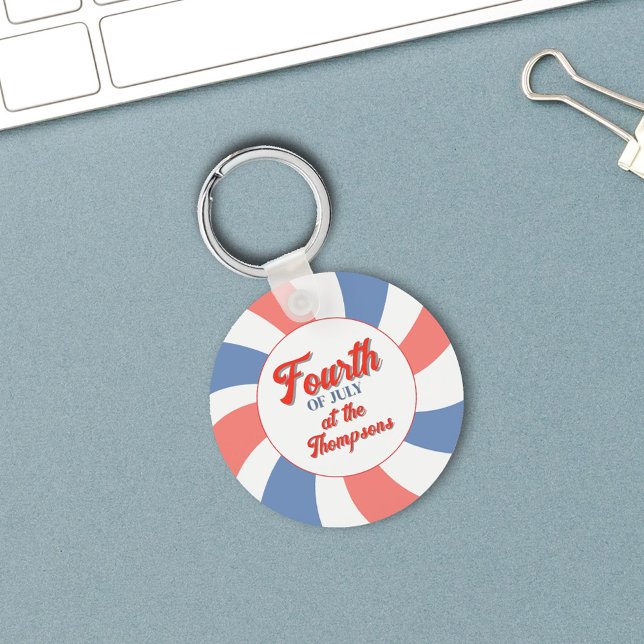 Red White und Blue Custom Amerikanische Unabhängig Schlüsselanhänger (Red, white and blue fourth of July Keychain.)