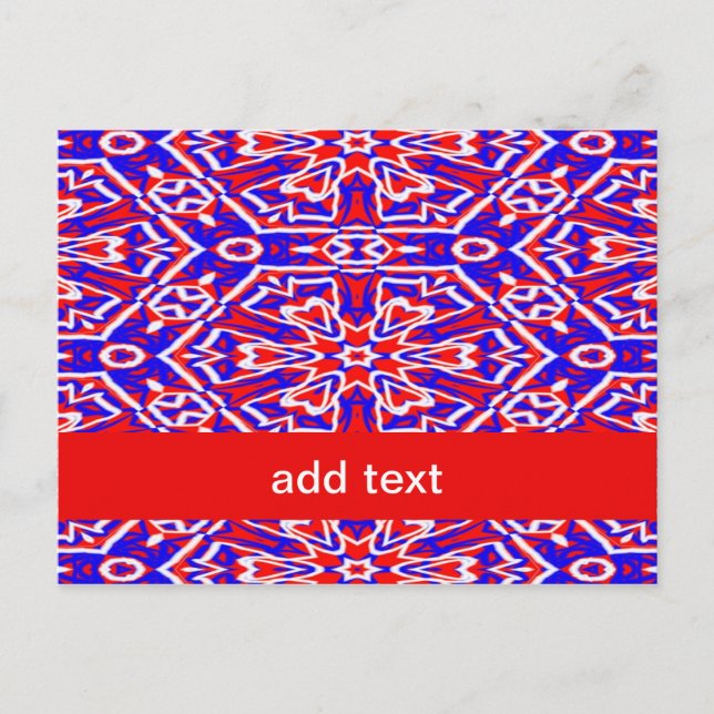 Red, White und Blue Geometrics Postkarte (Vorderseite)