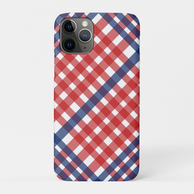 Red White und Blue Gingham Kariert Case-Mate iPhone Hülle (Rückseite)