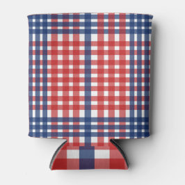 Red White und Blue Gingham Kariert Dosenkühler