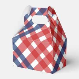 Red White und Blue Gingham Kariert Geschenkschachtel