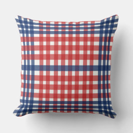 Red White und Blue Gingham Kariert Kissen