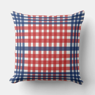 Red White und Blue Gingham Kariert Kissen