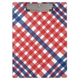 Red White und Blue Gingham Kariert Klemmbrett