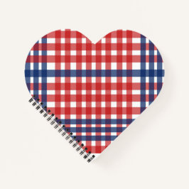 Red White und Blue Gingham Kariert Notizbuch