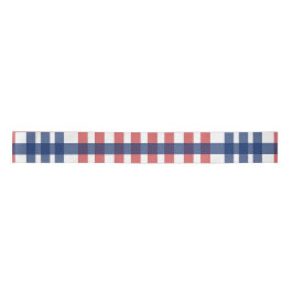 Red White und Blue Gingham Kariert Satinband