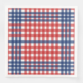 Red White und Blue Gingham Kariert Serviette