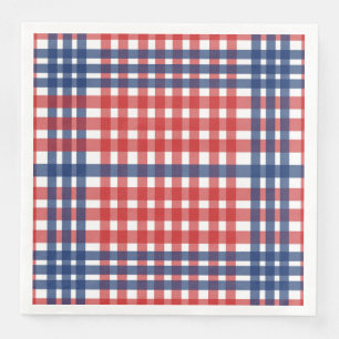Red White und Blue Gingham Kariert Serviette