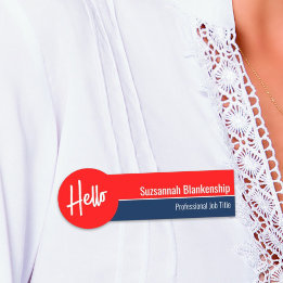 Red White und Blue Hello Custom Namensschild