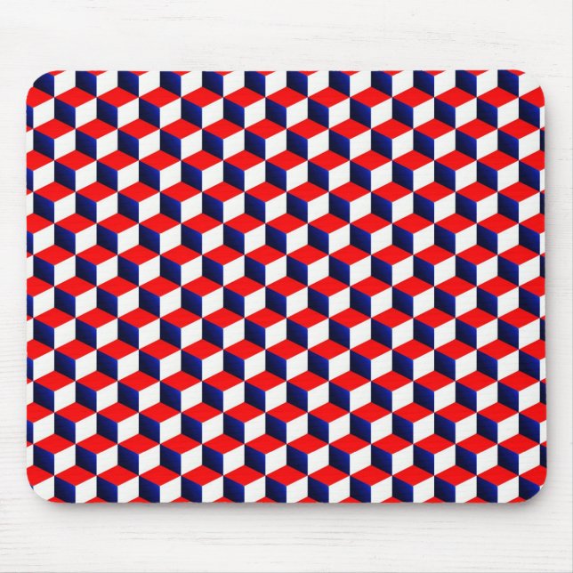 Red White und Blue Shaded 3D Look Cubase Mousepad (Vorne)