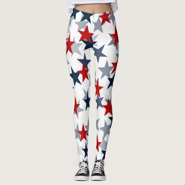 Red White und Blue Star Leggings (Vorderseite)