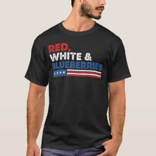 Red White und Blueberries Patriot USA Flaggen rot T-Shirt
