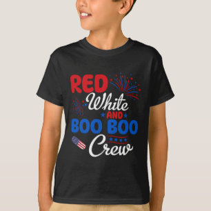 Red White und Boo Boo Crew 4. Juli Nurse Nursi T-Shirt