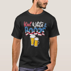 Red White und Booze America Flag 4. Juli T-Shirt