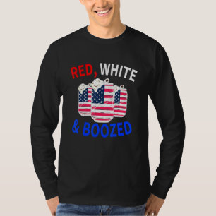 Red White und Boozed 4. Juli patriotische Feuerwer T-Shirt