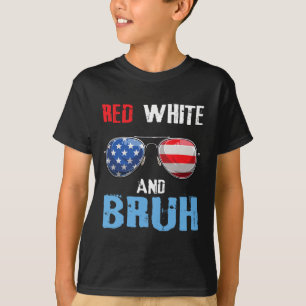 Red White und Bruh 4. Juli Jungs Patriotic Teen T-Shirt