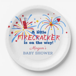 Red White und Due 4. Juli Baby Dusche Pappteller