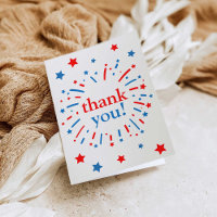 Red White und Due Baby Dusche Danke Karte