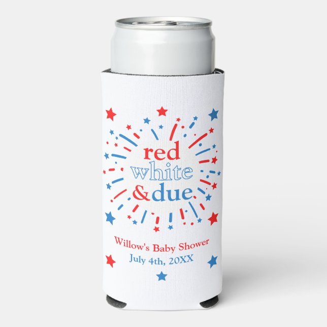 Red White und Due Baby Dusche kann Kühler Selters Dosenkühler (Seltzer Rückseite)
