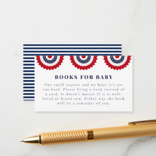 Red White und Due Baby Duschkarte Begleitkarte