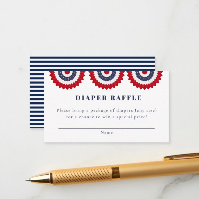 Red White und Due Baby Duschkarte Begleitkarte (Vorderseite/Rückseite Beispiel)