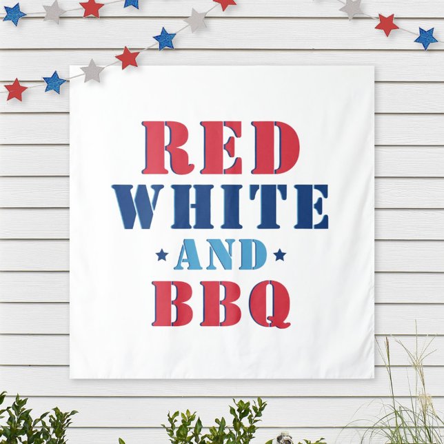 Red White und GRILLEN Funny 4. Juli Wandteppich (Von Creator hochgeladen)