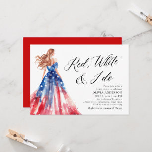 Red White und I Do Bride 4. Juli Brautparty Einladung
