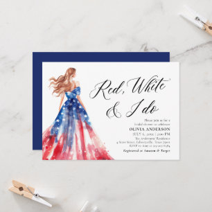 Red White und I Do Bride 4. Juli Brautparty Einladung