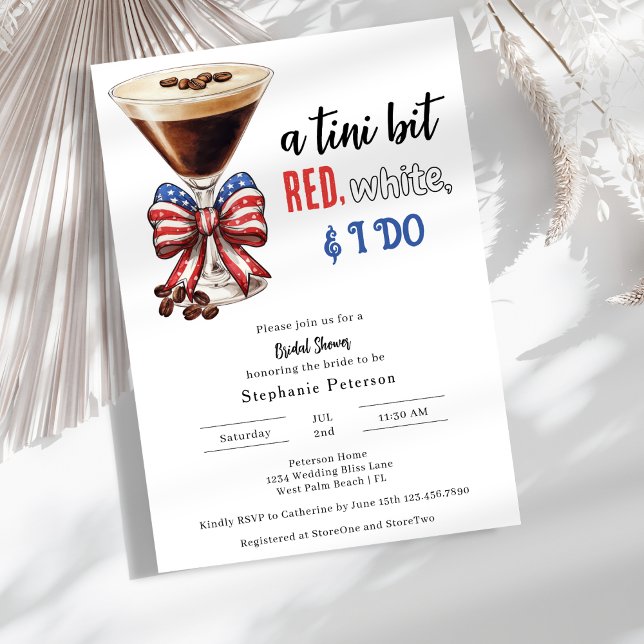Red White und I Do Espresso Martini Brautparty Einladung (Von Creator hochgeladen)