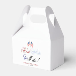 Red White und I Do USA Patriotic Wedding Geschenkschachtel