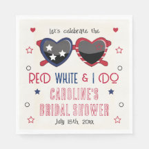 Red White und ich machen Herz Sonnenbrillen Brautp