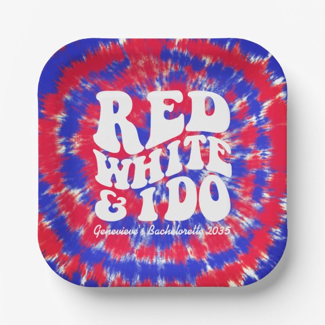 Red White und ich machen Retro Independence Day Ge Pappteller (Vorderseite)