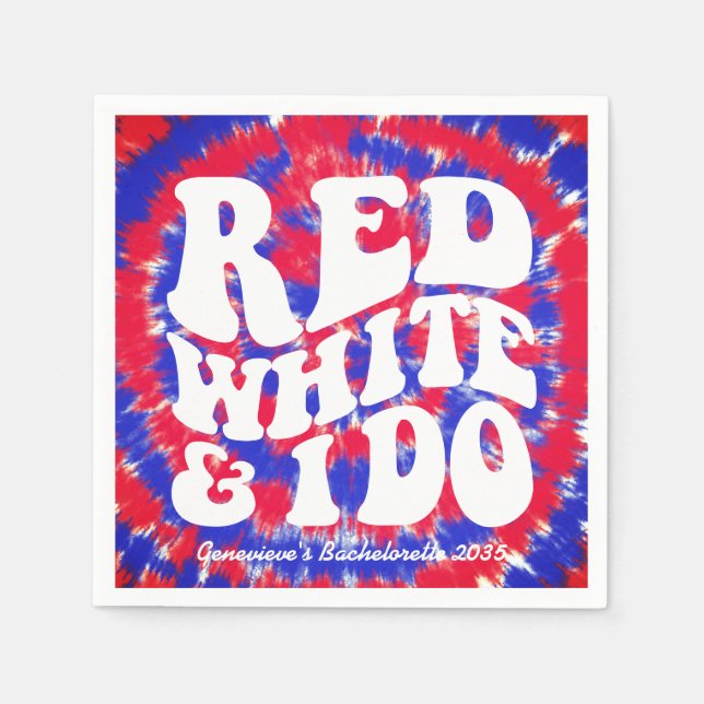 Red White und ich machen Retro Independence Day Ge Serviette (Vorderseite)