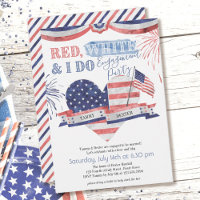 Red White und ich machen Vintage Engagement Party