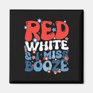 Red White und ich Miss Booze schwanger 4. Juli Gr. Magnet