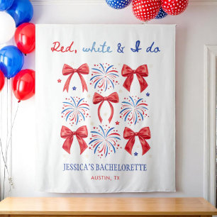 Red White und ich tun 4. Juli Junggeselinnen-Absch Wandteppich
