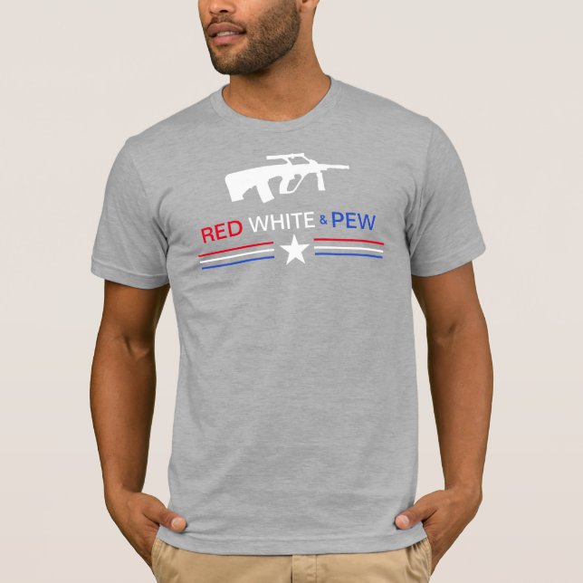 Red White und Pew Patriotic T-Shirt (Vorderseite)