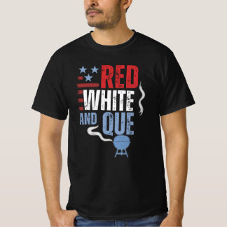 Red White und Que Patriotic GRILLEN Geschenke T-Shirt