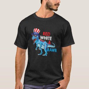 Red White und Rawr T Rex USA Patriotic 4. Juli T-Shirt