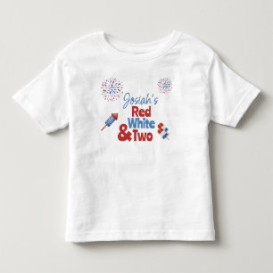 Red White und Two Birthday Party Kleinkind T-shirt