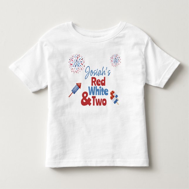 Red White und Two Birthday Party Kleinkind T-shirt (Vorderseite)