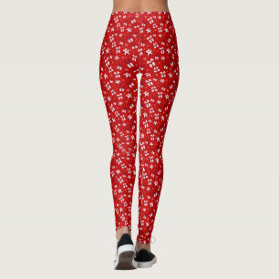 Red & White Weihnachten Geschenkboxen Muster Volls Leggings