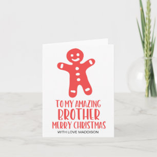 Red & White Weihnachtskarte für meinen Bruder Karte