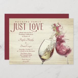 Red White Wine Dance Just Liebe Hochzeit Einladung