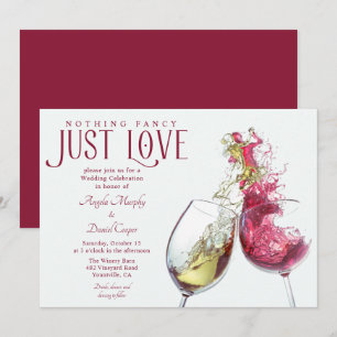 Red White Wine Nichts Extravagant nur Liebe Hochze Einladung