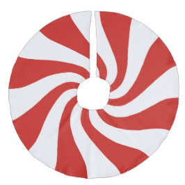 Red White Wirbel Weihnachtsbaumrock Leinenimitat Weihnachtsbaumdecke