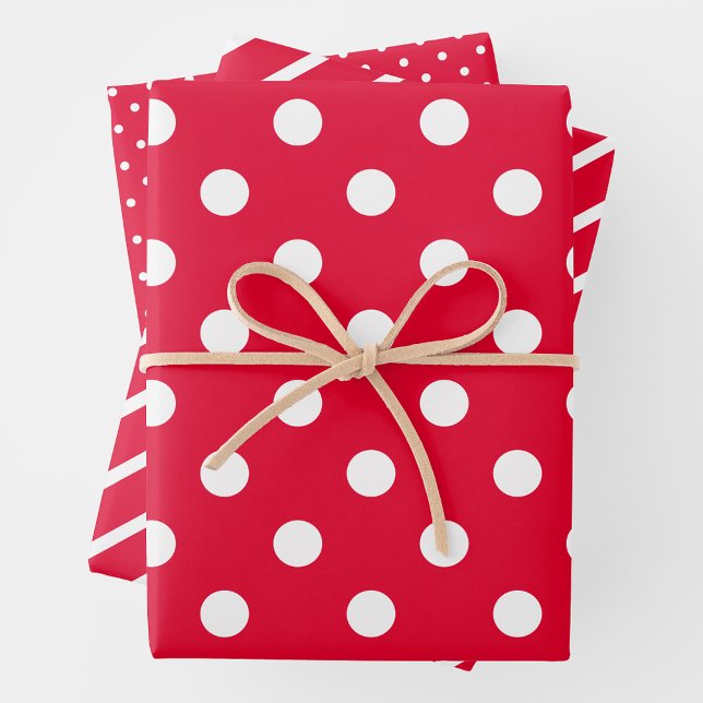 Red & White Wrapping Paper Sheets Geschenkpapier Set (Von Creator hochgeladen)