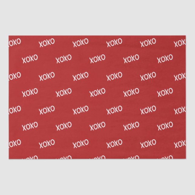 Red White XOXO Brautparty Seidenpapier (Vorderseite)