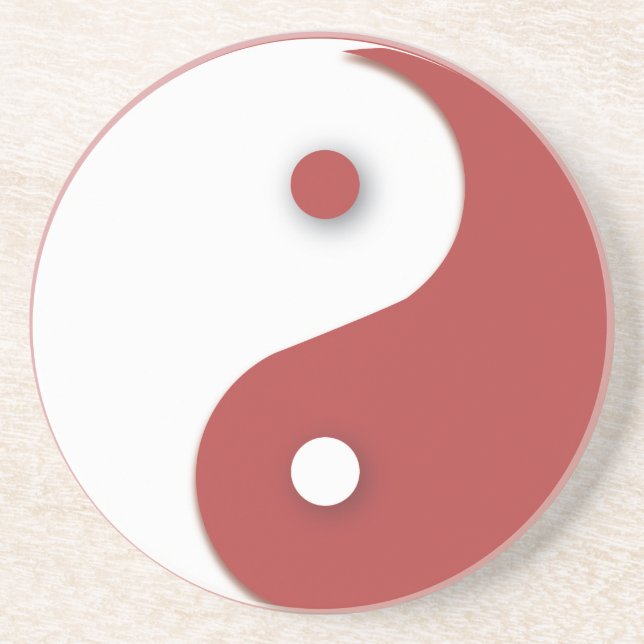 Red & White Yin & Yang Untersetzer (Vorne)