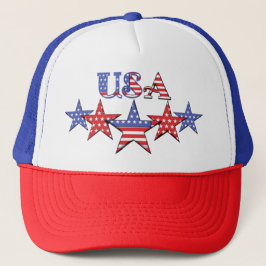 Red, Whund Blue Patriotic Baseball Cap Truckerkappe